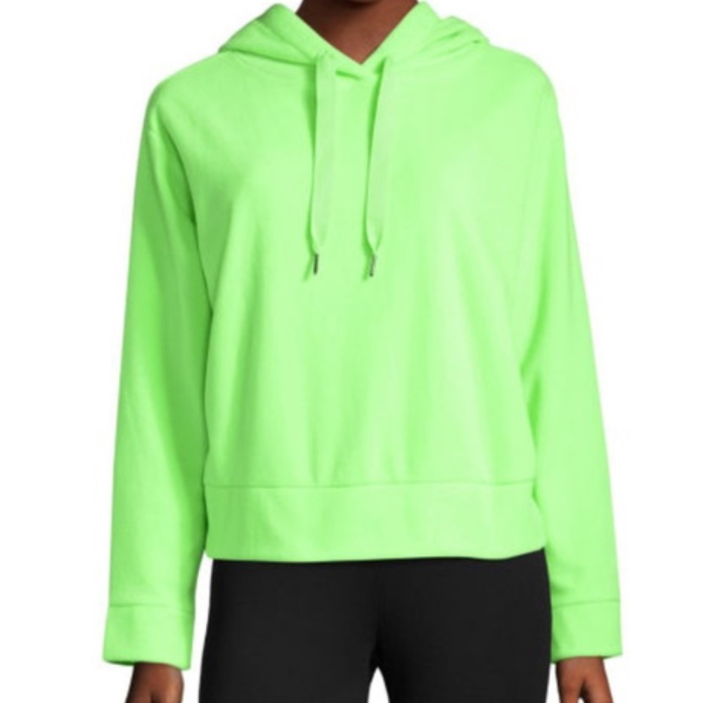 NEW Xersion Lime Green Neon Kiwi Fleece Hoodie HOODY Top M *